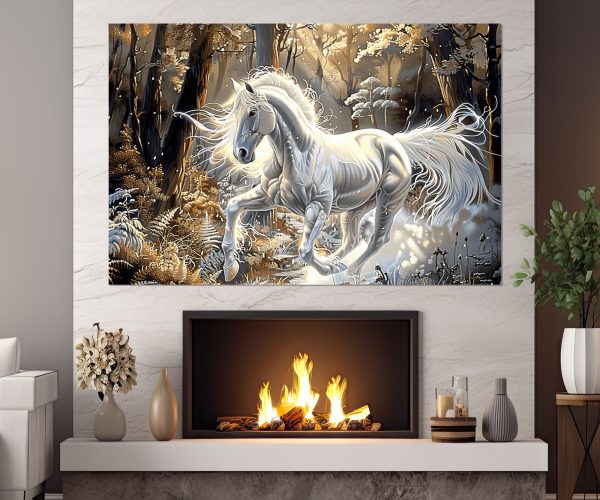 Картина от платно - Бял кон в стила на Jody Bergsma - Image 4