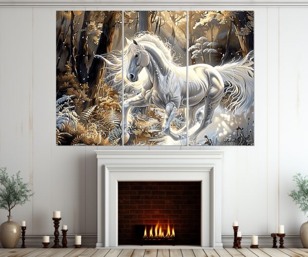 Картина от платно - Бял кон в стила на Jody Bergsma - Image 5